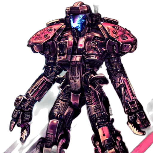 robot, weapon, concept art, 3d render transparent PNG cut-out