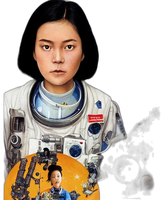 face, robot, jacket, staff transparent PNG cut-out