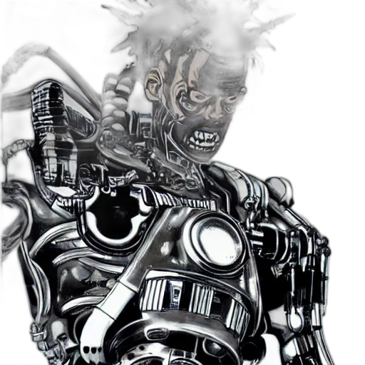 robot, face, comic book art, concept art transparent PNG cut-out