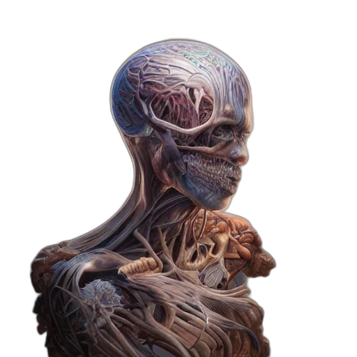 creature, hair, face, robot transparent PNG cut-out
