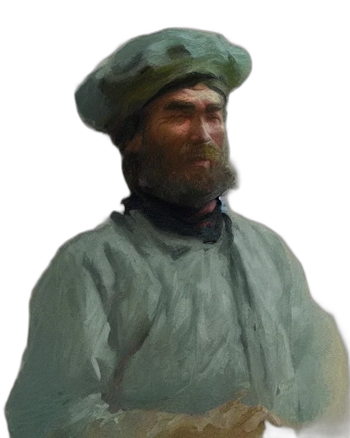 face, staff, hat, jacket transparent PNG cut-out