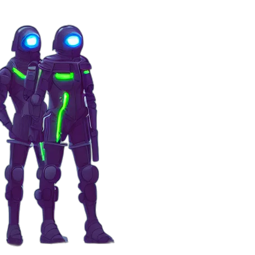 robot, concept art, 3d render, cyberpunk transparent PNG cut-out
