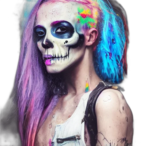 face, mask, cyberpunk, photorealistic transparent PNG cut-out