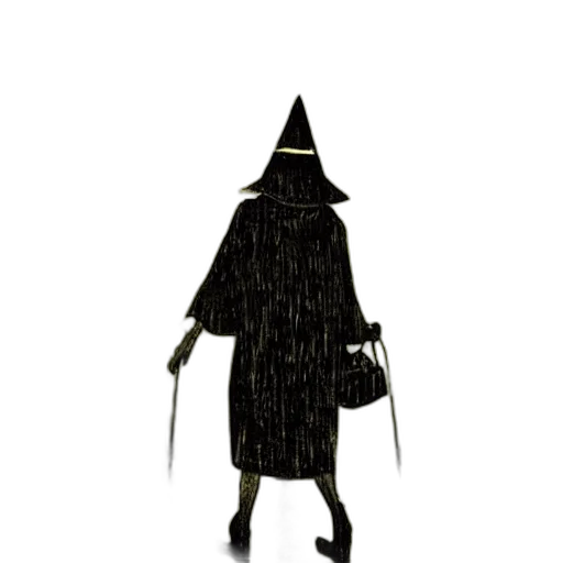 staff, hat, dress, mask transparent PNG cut-out