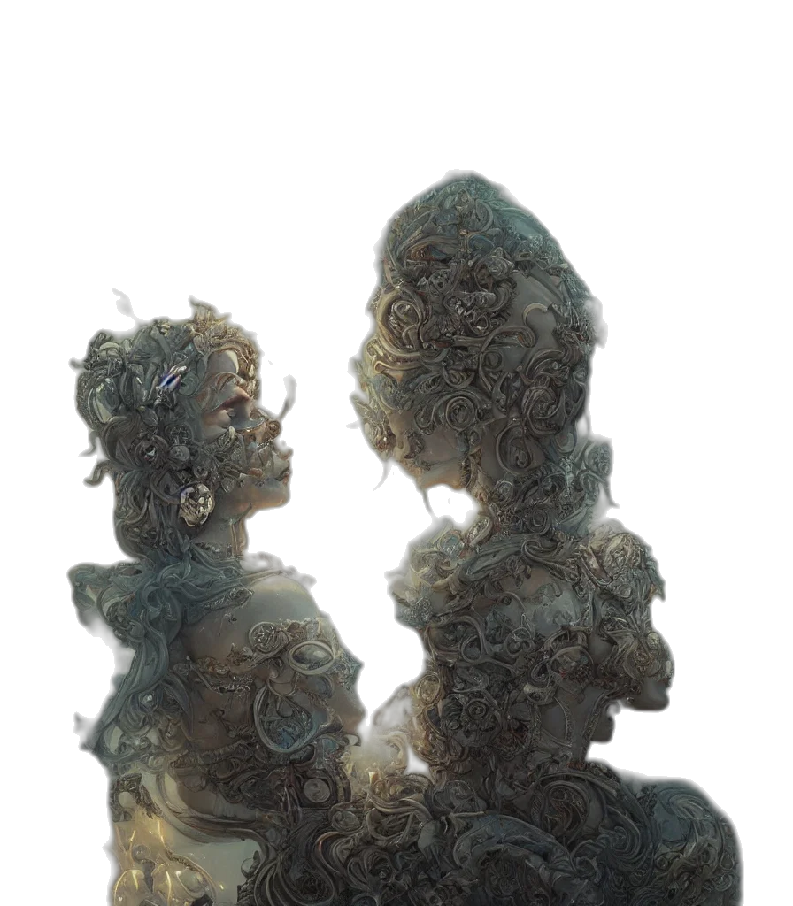 crown, mask, hair, dress transparent PNG cut-out