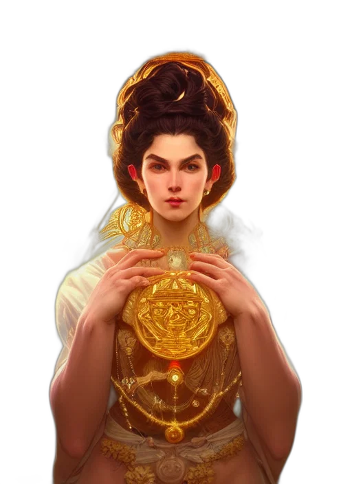 crown, jewelry, staff, face transparent PNG cut-out