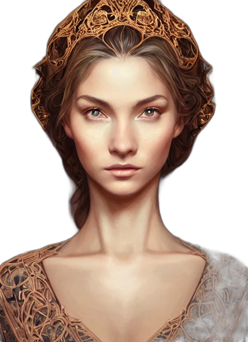 face, crown, jewelry, dress transparent PNG cut-out
