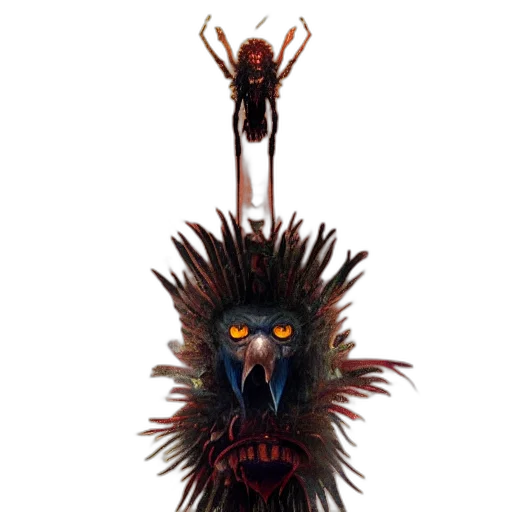 mask, staff, creature, crown transparent PNG cut-out