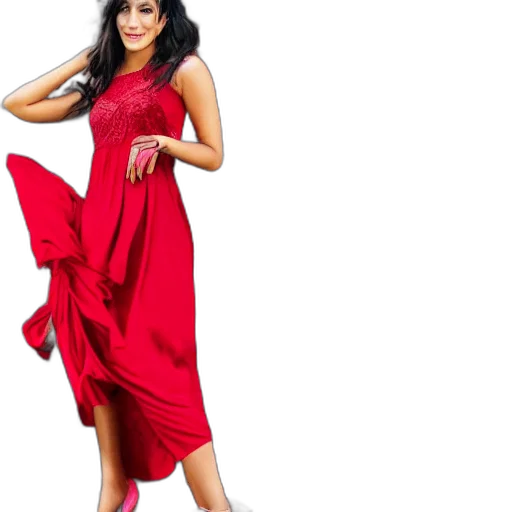 dress, red, photo, slim transparent PNG cut-out