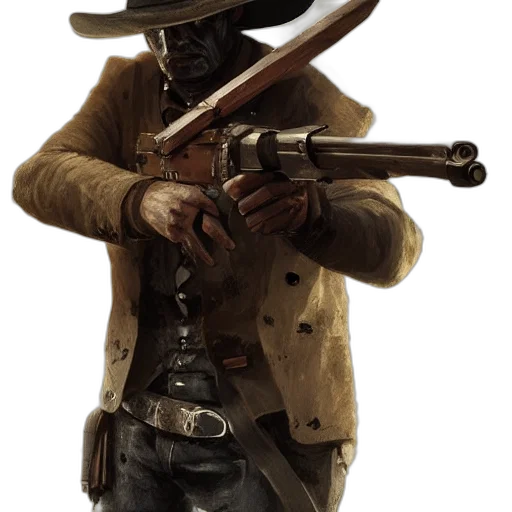 weapon, staff, hat, jacket transparent PNG cut-out