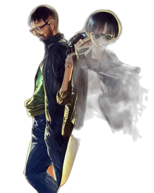 jacket, concept art, cyberpunk, comic book art transparent PNG cut-out