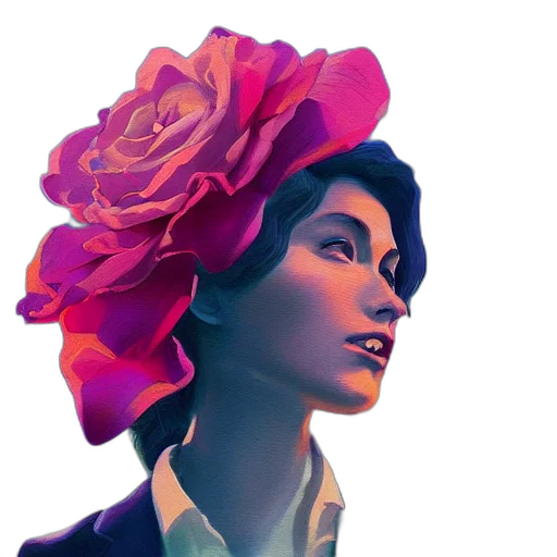 flower, crown, face, hat transparent PNG cut-out