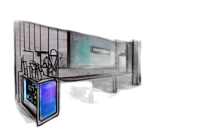 building, furniture, concept art, 3d render transparent PNG cut-out