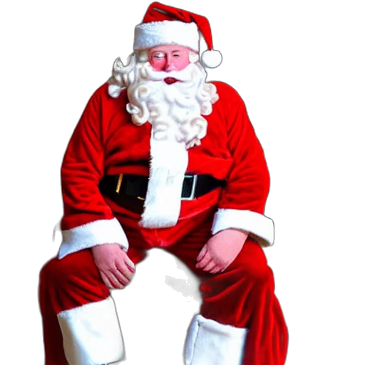 santa, claus, sitting, knee transparent PNG cut-out