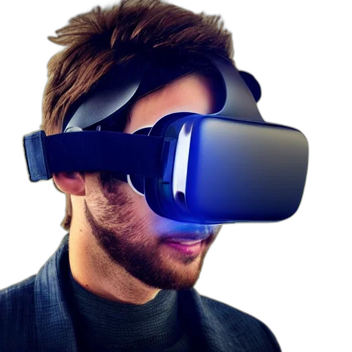 3d render, cyberpunk, portrait, handsome transparent PNG cut-out