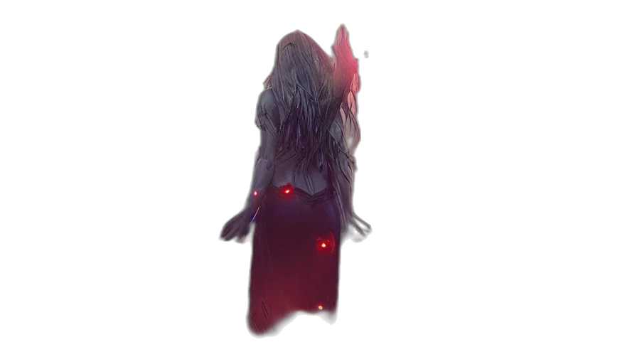 dress, creature, staff, jacket transparent PNG cut-out