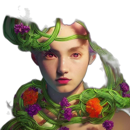 face, crown, flower, mask transparent PNG cut-out