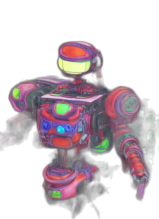 robot, weapon, creature, jacket transparent PNG cut-out