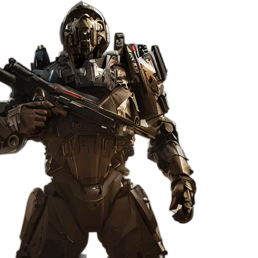 robot, concept art, 3d render, portrait transparent PNG cut-out