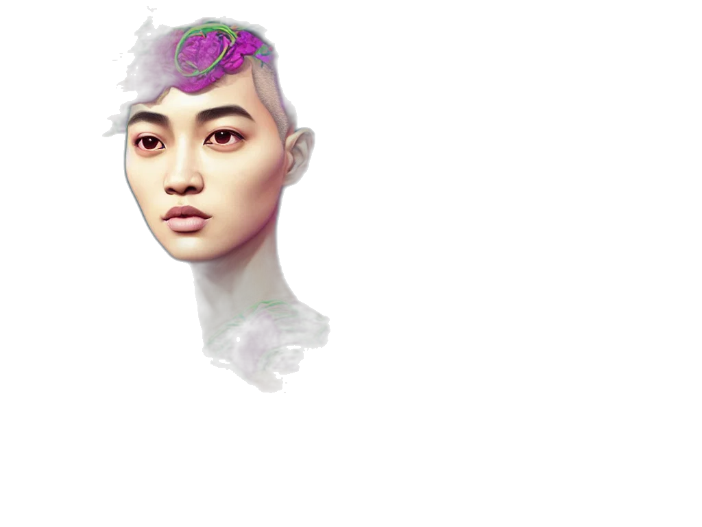 face, creature, mask, photorealistic transparent PNG cut-out