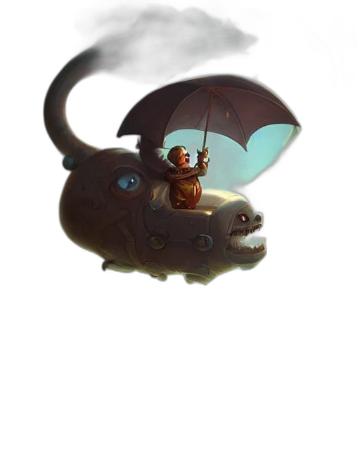 dragon, creature, umbrella, mask transparent PNG cut-out