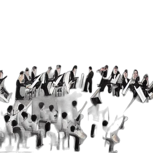 staff, 3d render, concept art, orchestra transparent PNG cut-out