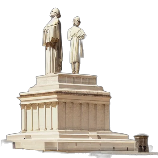 3d render, concept art, city street, statue transparent PNG cut-out