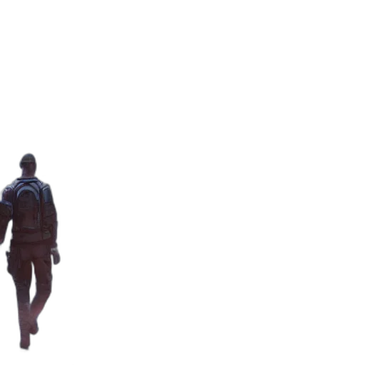 jacket, robot, staff, creature transparent PNG cut-out