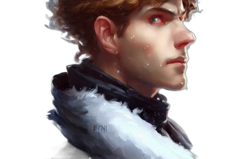 face, crown, jacket, fantasy art transparent PNG cut-out