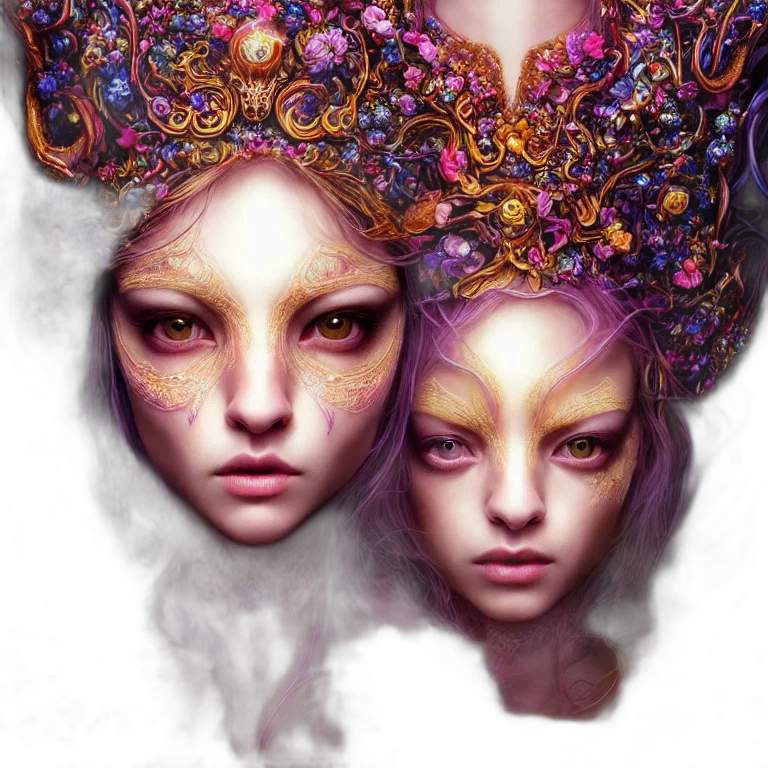 crown, mask, face, fantasy art transparent PNG cut-out