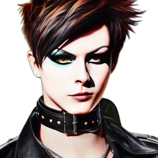 face, photorealistic, cyberpunk, fantasy art transparent PNG cut-out