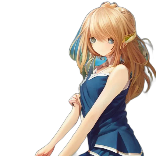 dress, staff, weapon, anime transparent PNG cut-out