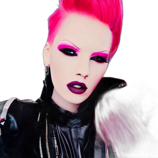 hair, face, photorealistic, cyberpunk transparent PNG cut-out