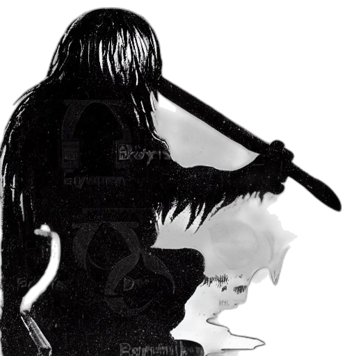 weapon, sword, hair, staff transparent PNG cut-out