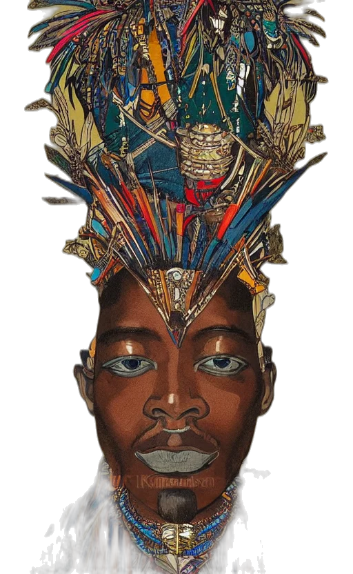 crown, mask, face, staff transparent PNG cut-out