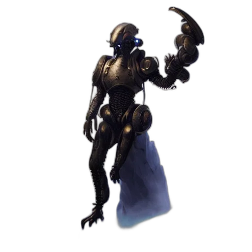 robot, creature, staff, mask transparent PNG cut-out
