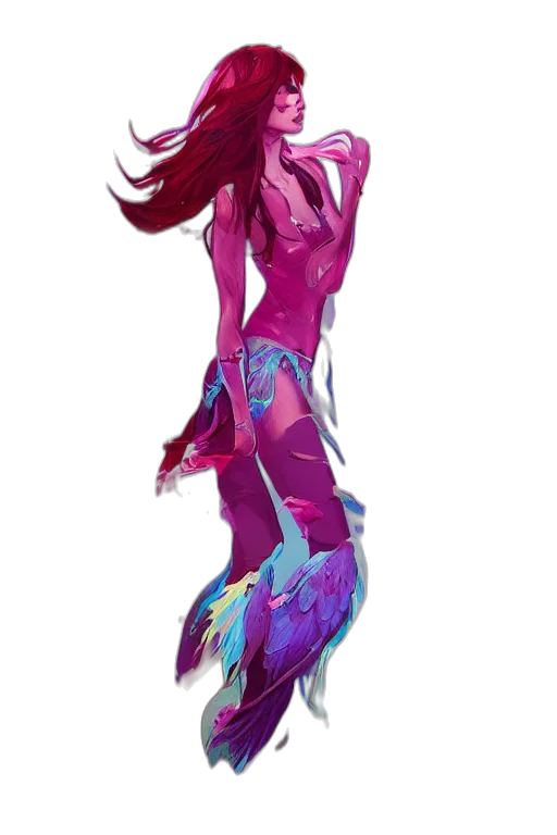 dress, creature, staff, concept art transparent PNG cut-out