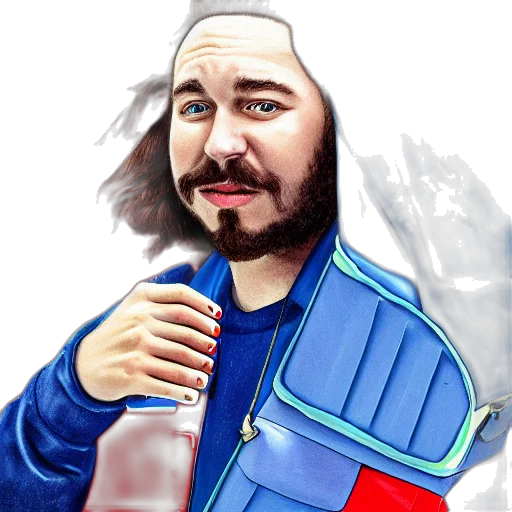 bottle, jacket, face, staff transparent PNG cut-out