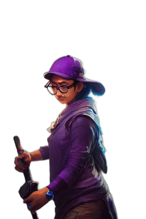 staff, hat, weapon, jacket transparent PNG cut-out