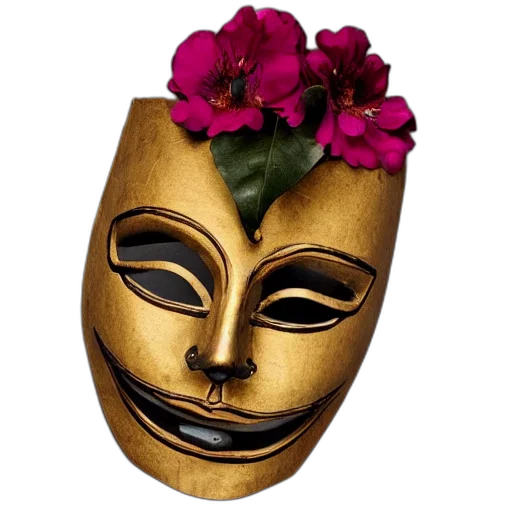 mask, crown, flower, face transparent PNG cut-out