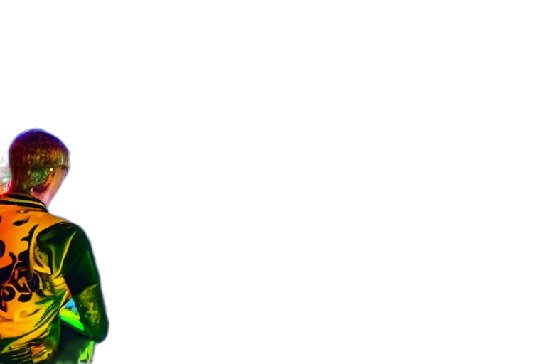 jacket, dragon, dress, staff transparent PNG cut-out