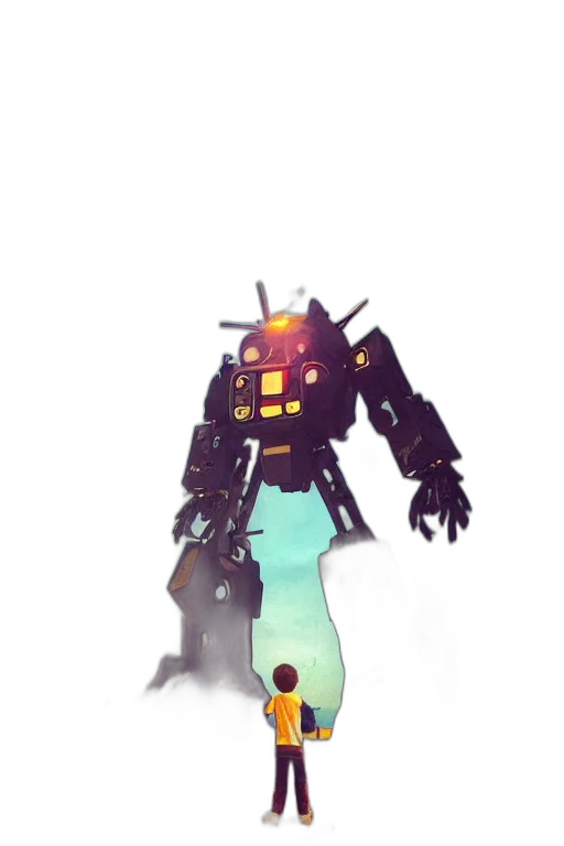 robot, weapon, staff, bottle transparent PNG cut-out