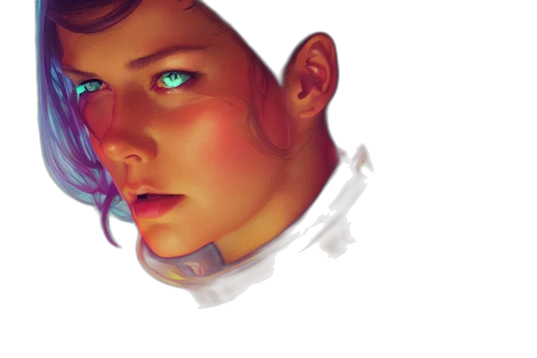 face, robot, watercolor, photorealistic transparent PNG cut-out