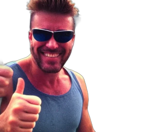 selfie, man, wearing, tank transparent PNG cut-out