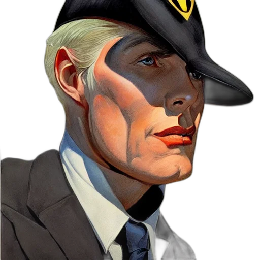 hat, face, staff, comic book art transparent PNG cut-out