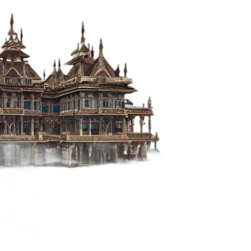 building, crown, concept art, 3d render transparent PNG cut-out