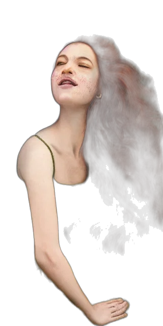 dress, hair, face, creature transparent PNG cut-out