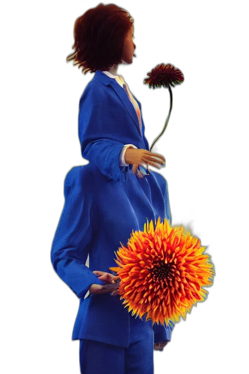 flower, staff, jacket, crown transparent PNG cut-out