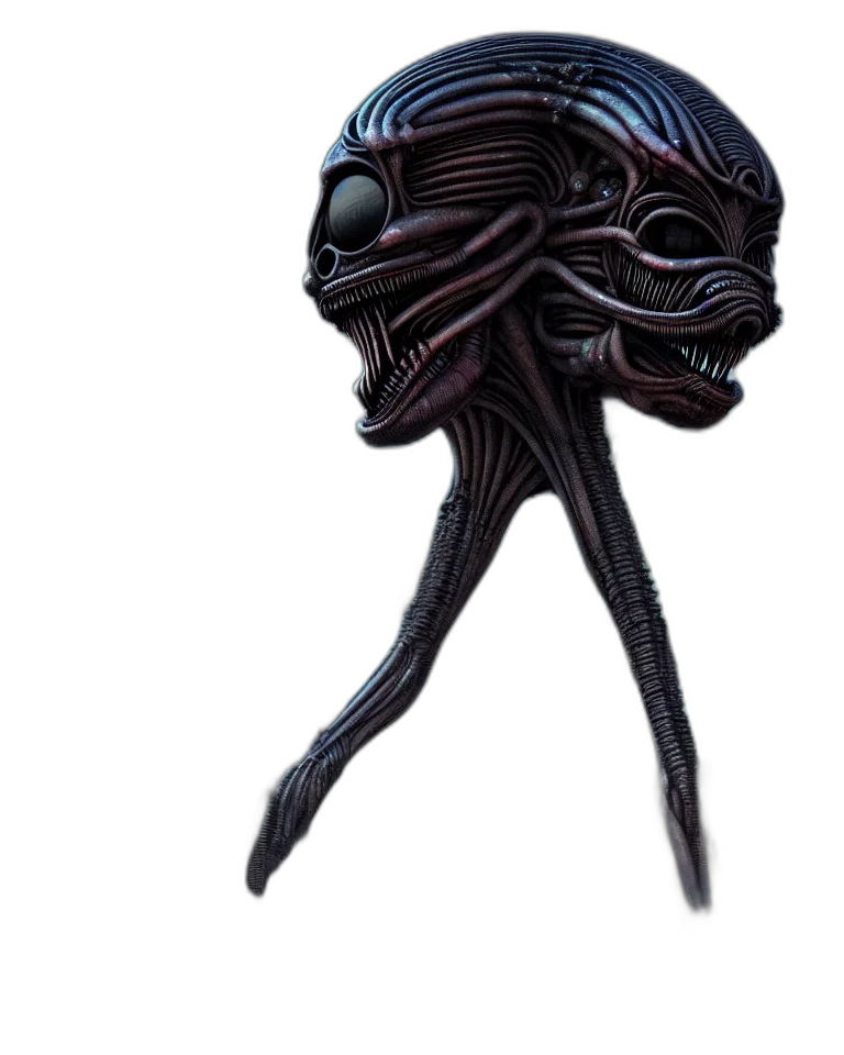creature, mask, hair, staff transparent PNG cut-out