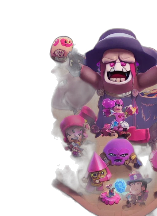 concept art, 3d render, brawlstars, character transparent PNG cut-out